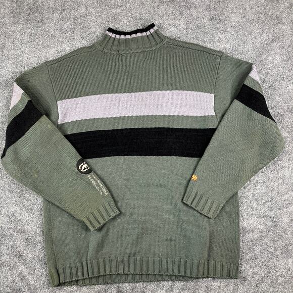 Ecko Sweater Mens Size XL Wool Blend Olive Retro Logo Knit Crewneck Fall 1999 - Picture 7 of 9